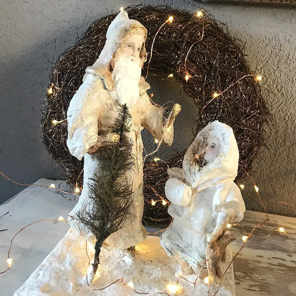 Handmade Santa Textile Sculpture