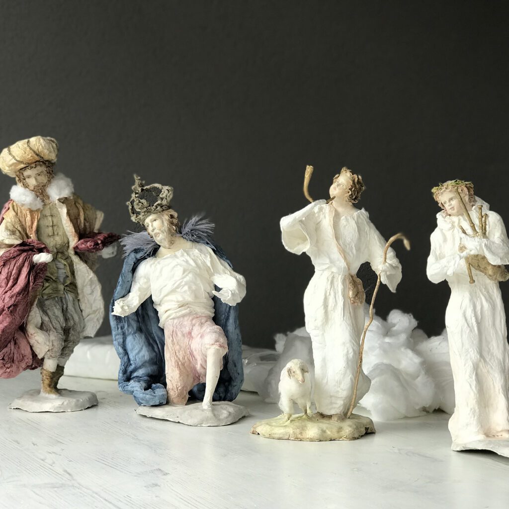 handmade Nativity characters in processing