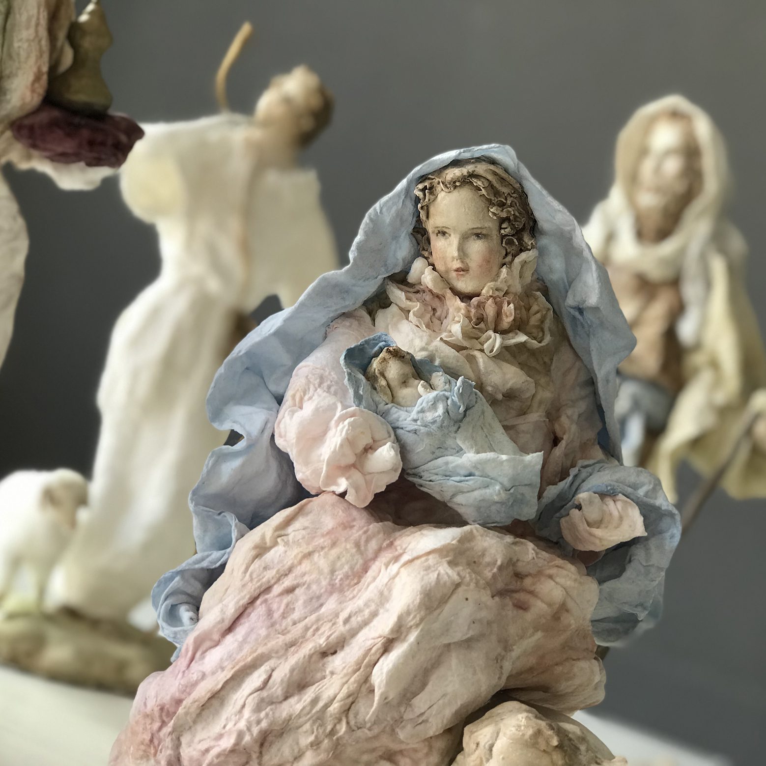handcrafted nativity set