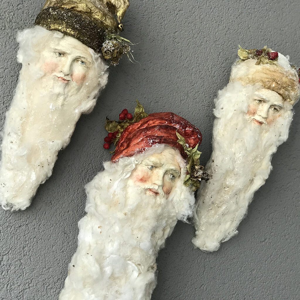 Santa Clauses closed up image