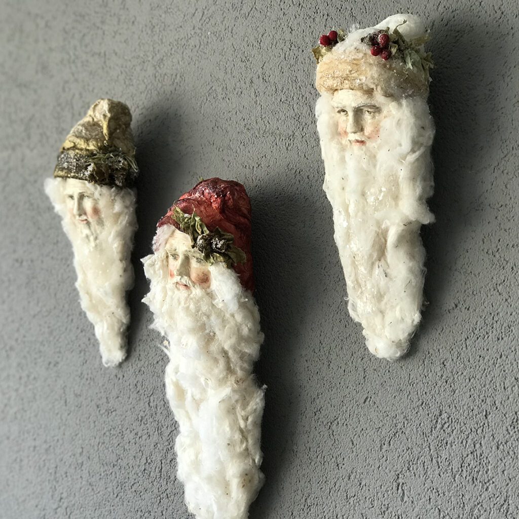 Santa Wall Sculpture Heads Set