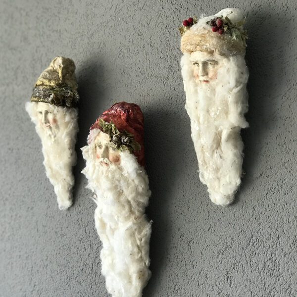 Santa Wall Sculpture Heads Set