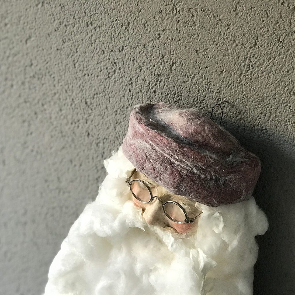 Grandpa Santa in velvet hat