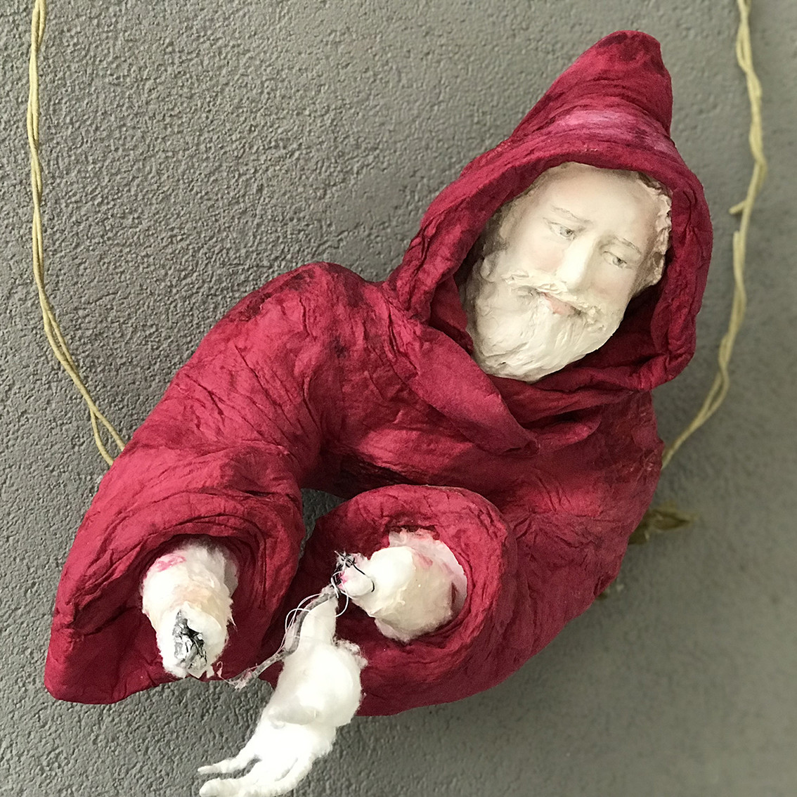 Handmade cotton Santa wreath