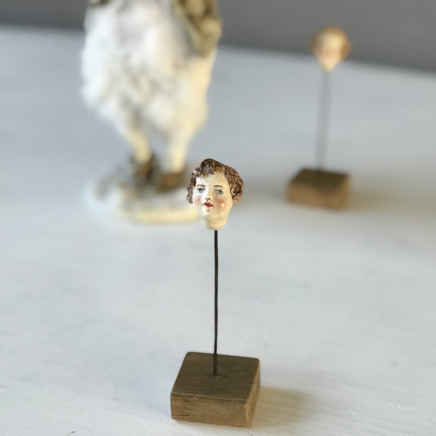 vintage handmade doll face
