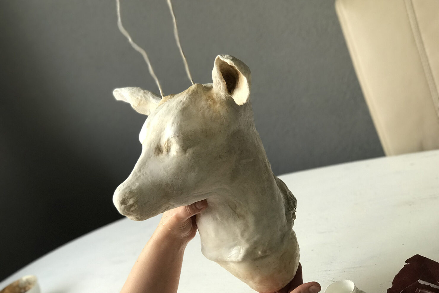 DIY Cotton Deer Head