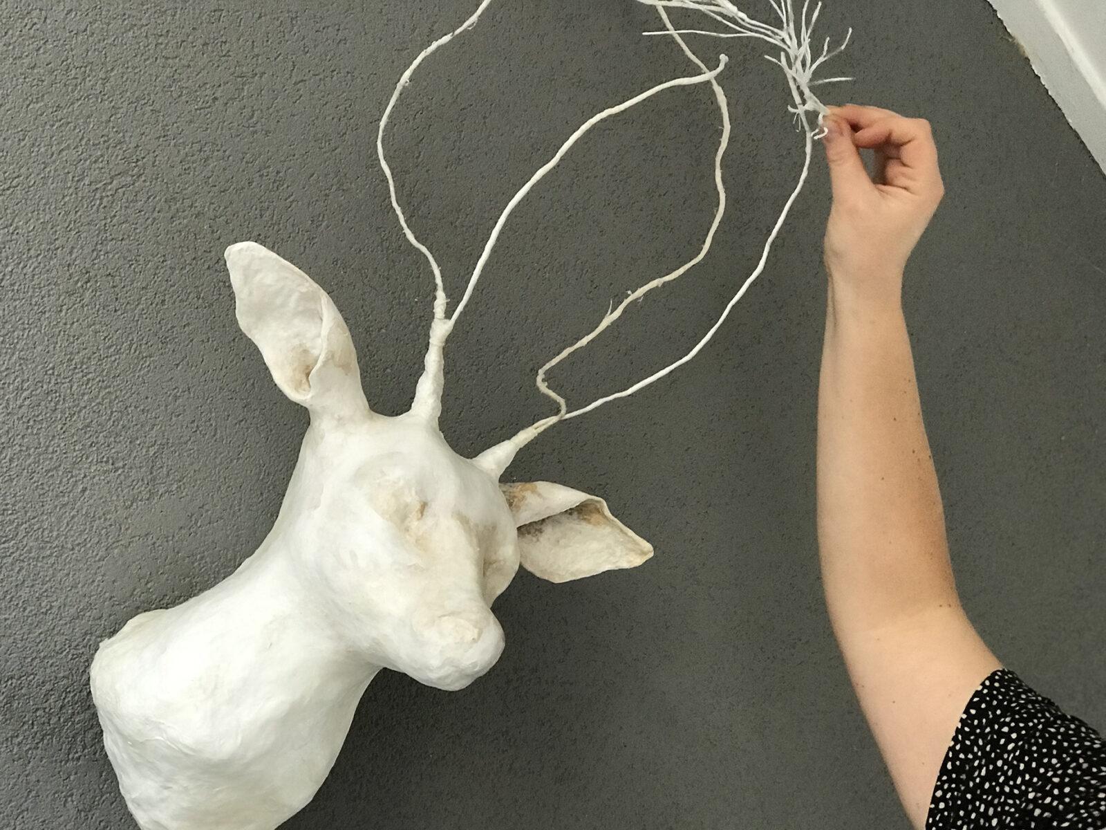 how to sculpt a deer head from cotton wool