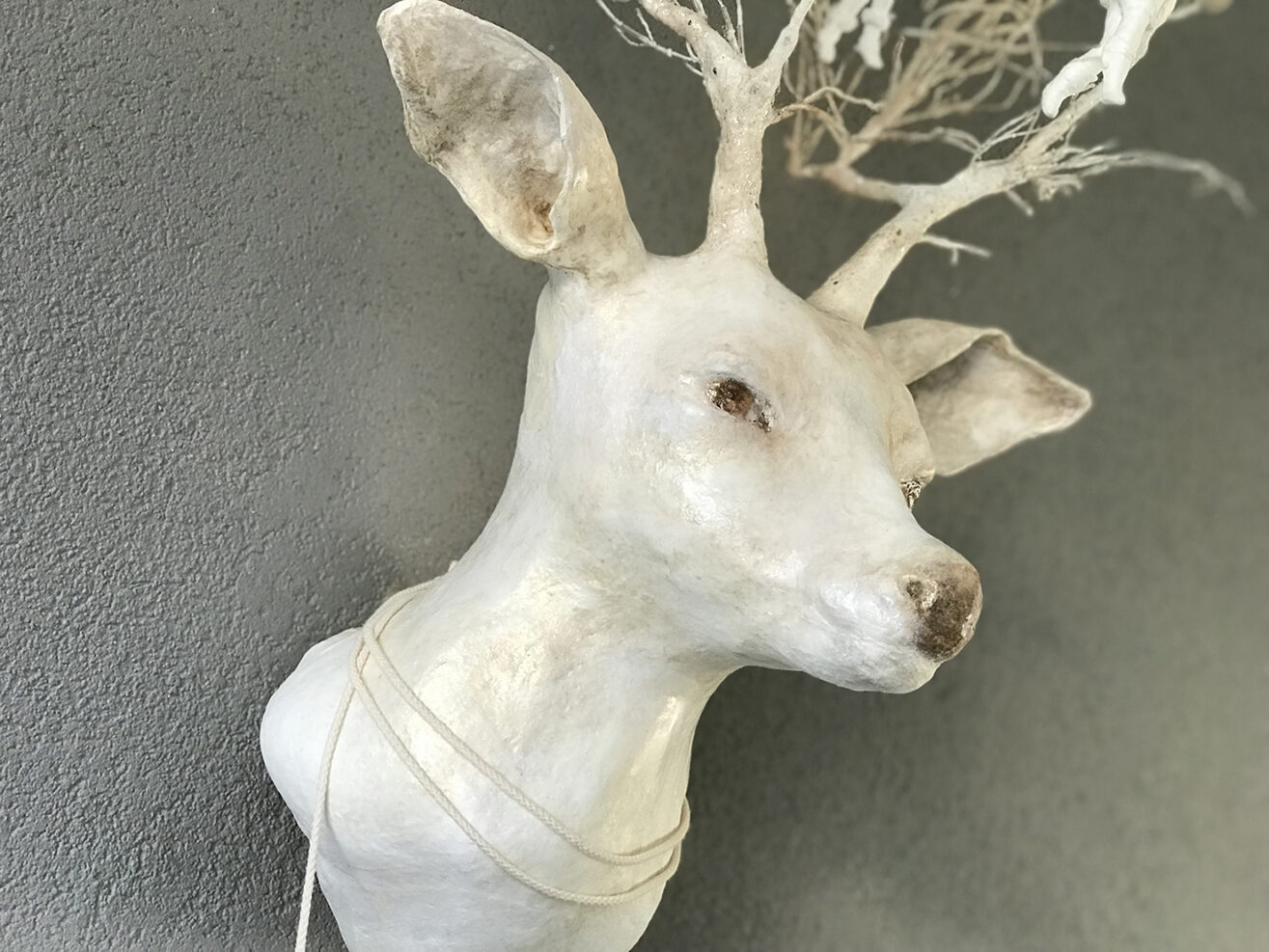 painting a cotton deer head