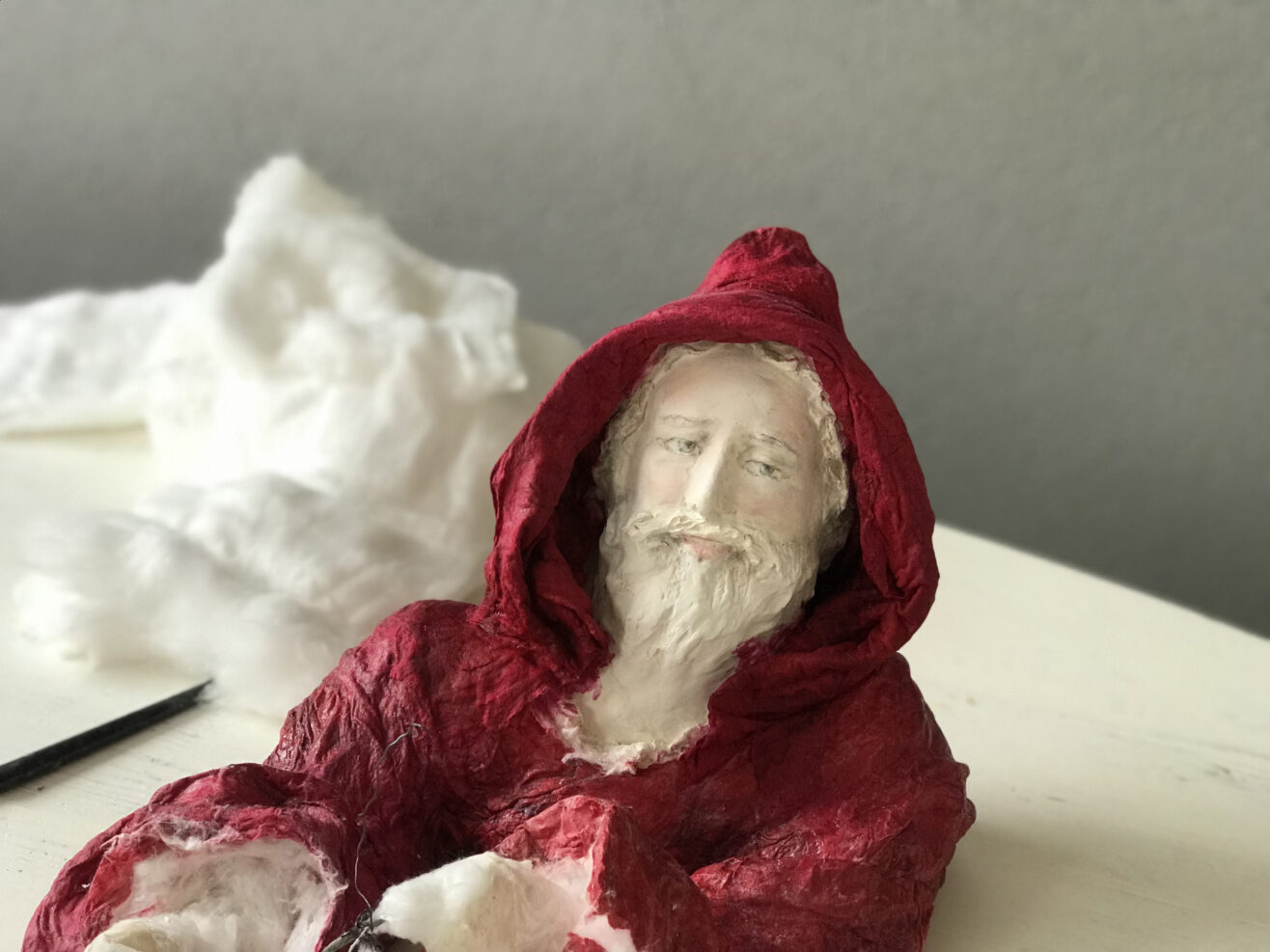 Sculpting Santa Face Clay