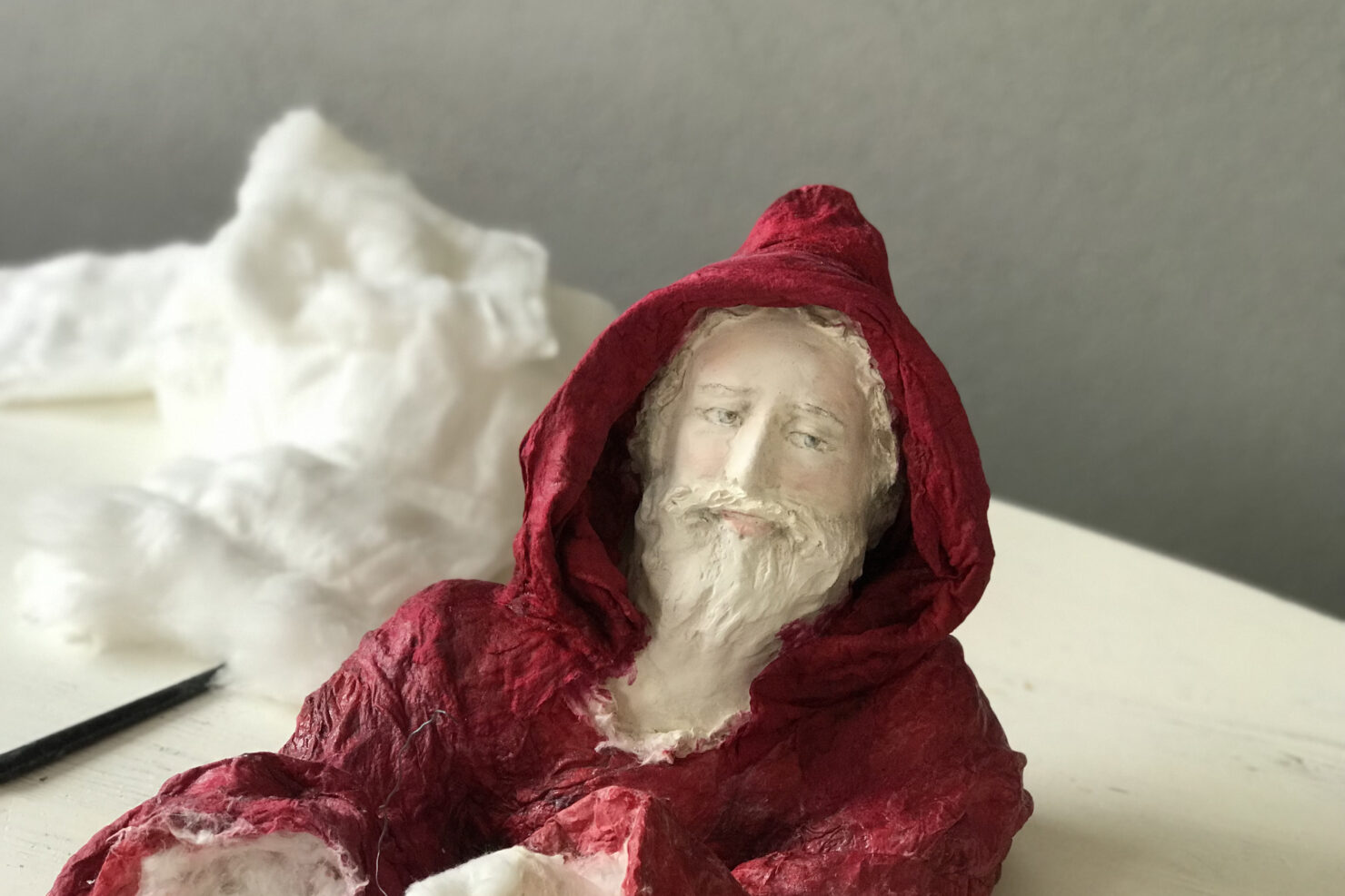 Sculpting Santa Face Clay